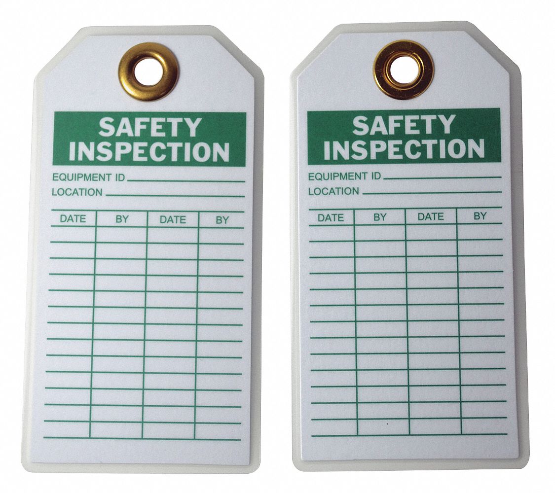 GRAINGER APPROVED Safety Inspection Tag, Safety Inspection, 5 3/4 in