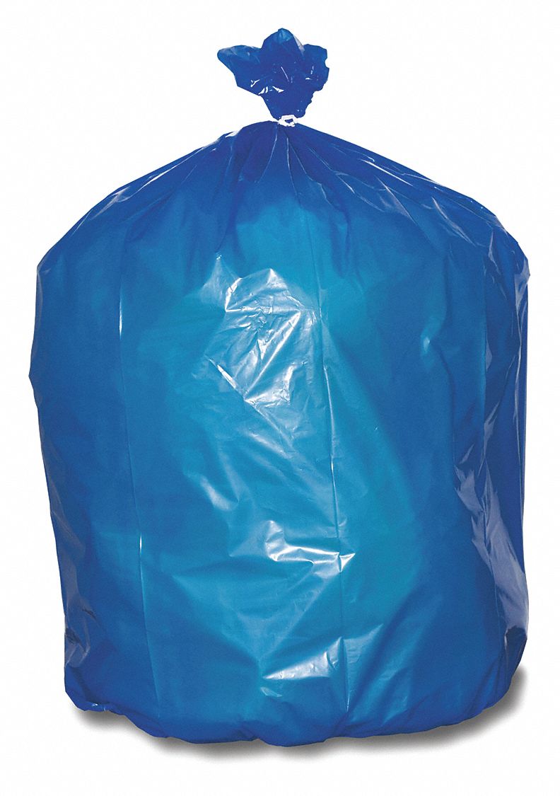 ABILITY ONE Biohazard Bags, 30 gal, LLDPE, Blue, No Legend, PK 100