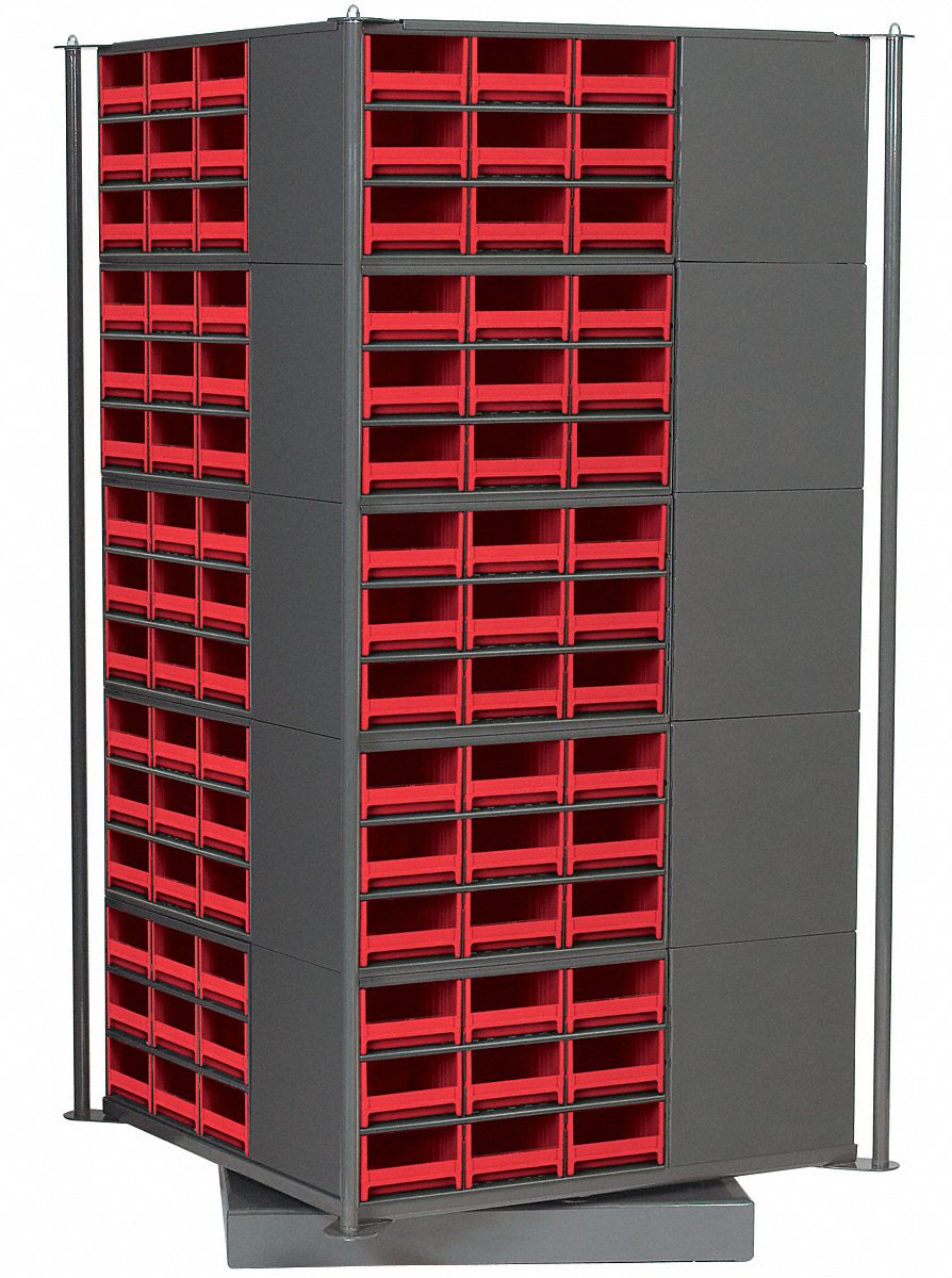 AKROMILS Revolving Storage Bin 60 in x 43 5/8 in, Flat Bottom, 200 lb Load Capacity per Level