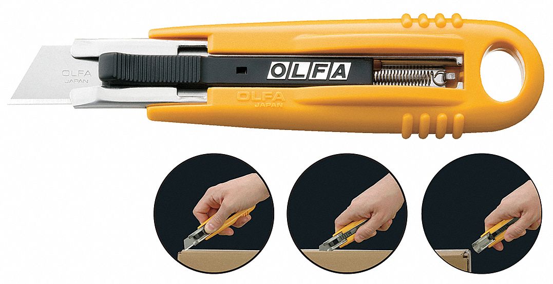 OLFA SelfRetracting 53/4" Safety Knife, 1 EA 5LC46SK4 Grainger