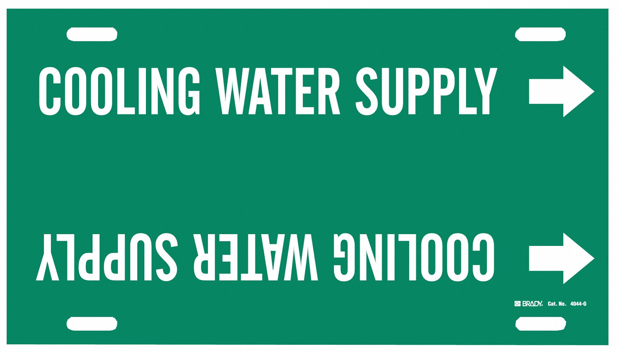 Cooling Water Supply, Green, Pipe Marker 5LEU64044G Grainger
