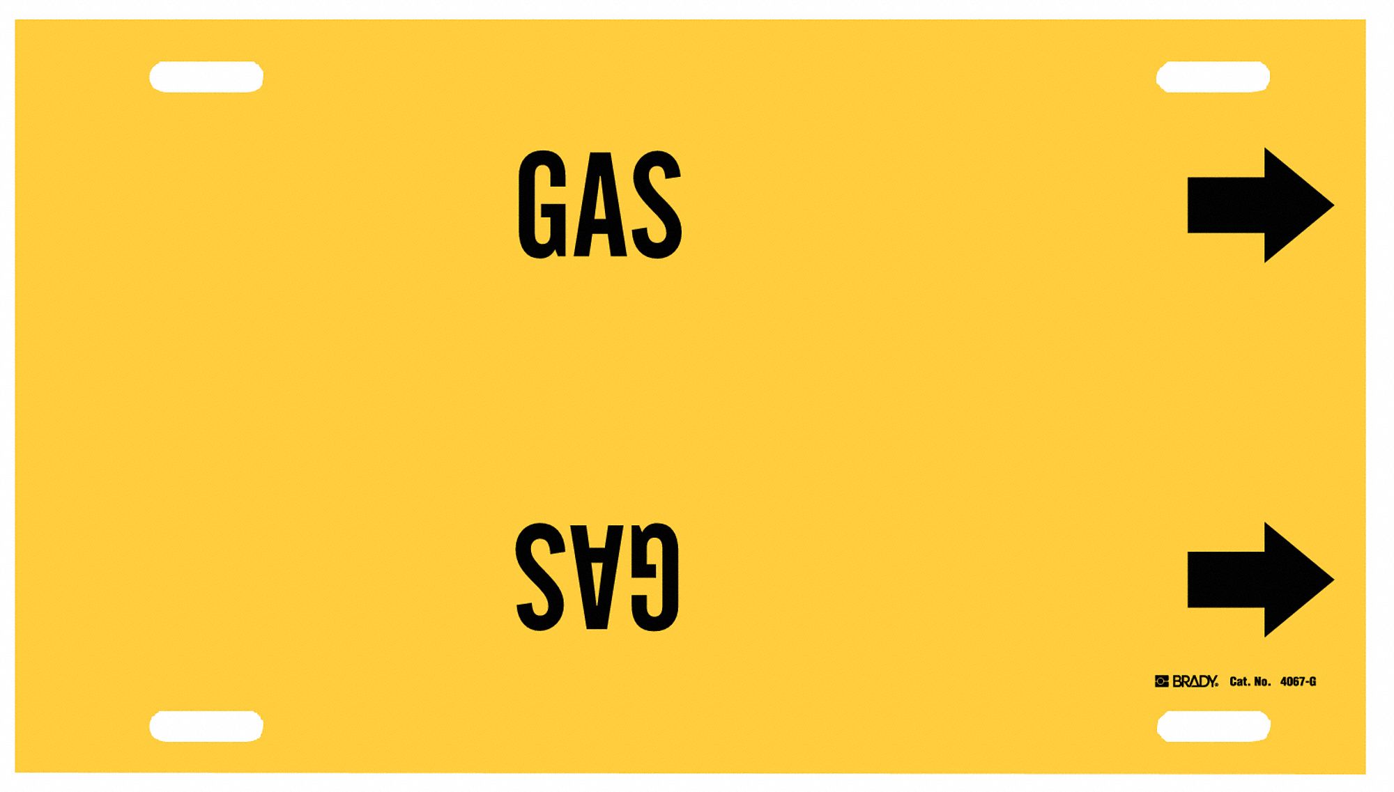 Gas, Yellow, Pipe Marker 5LEY24067G Grainger