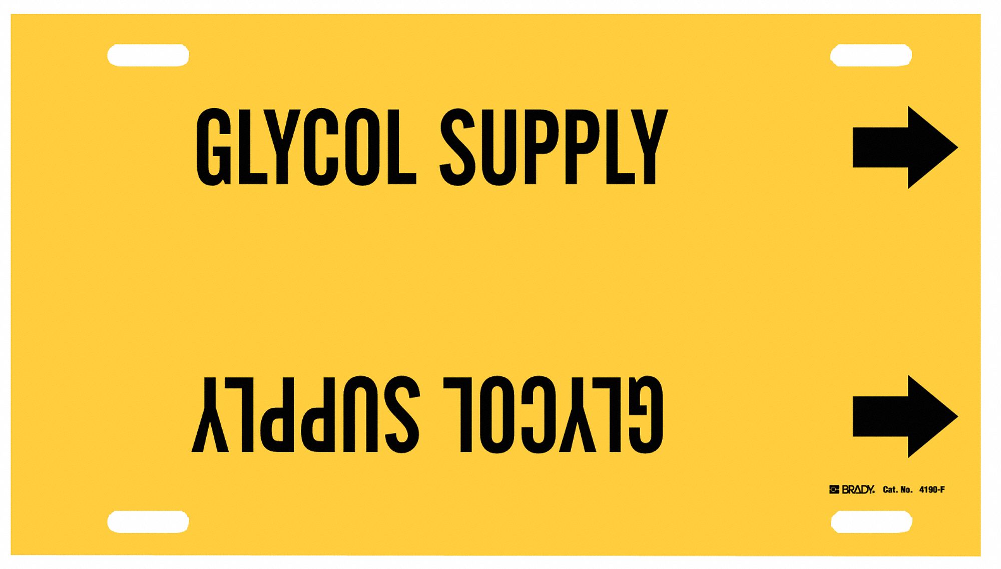 Glycol Supply, Yellow, Pipe Marker 5LFV54190F Grainger