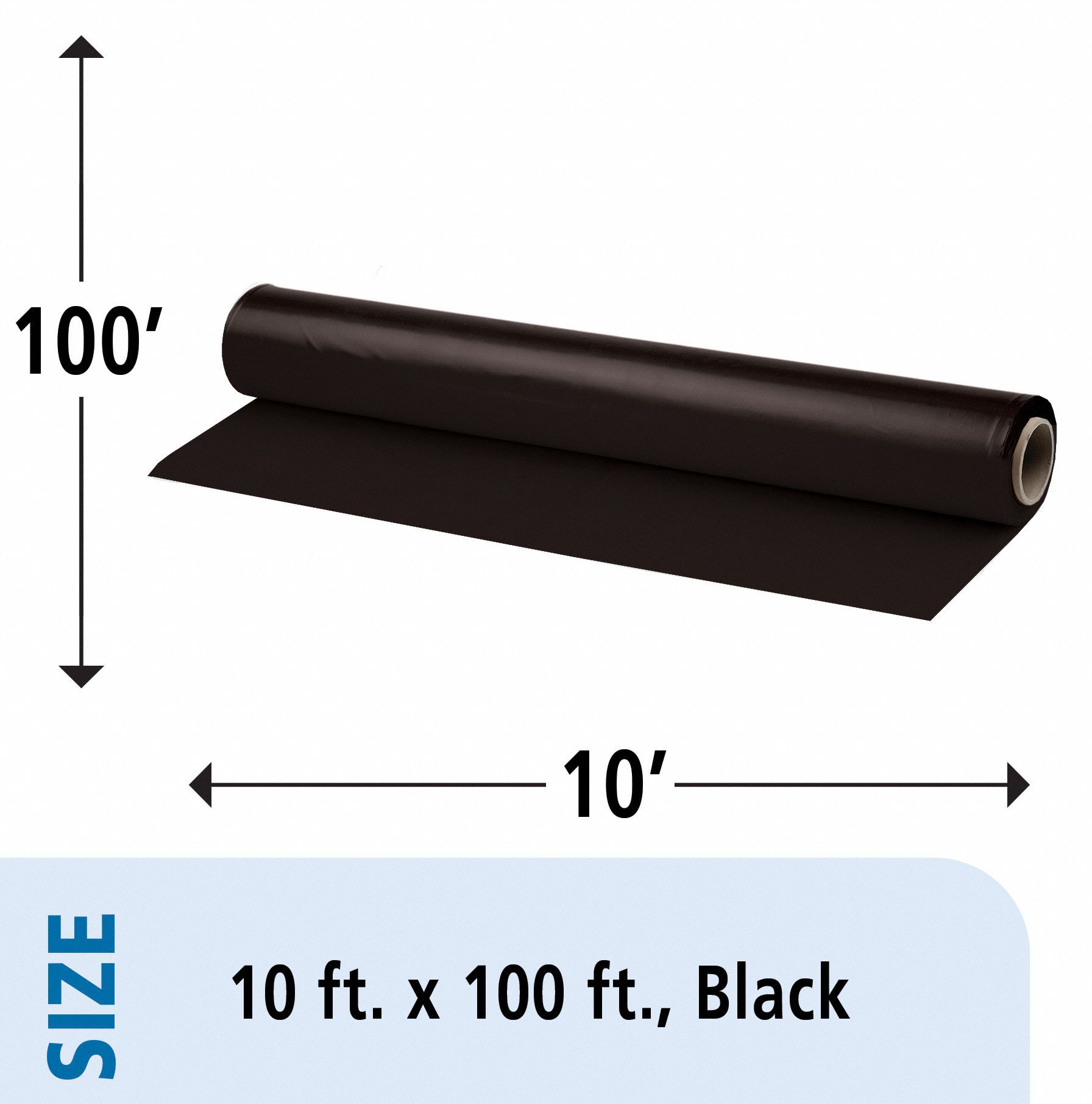 ABILITY ONE Plastic Sheeting Roll, 100 ft Length, 10 ft Width