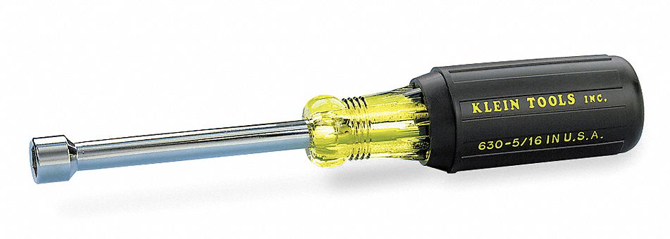 KLEIN TOOLS 5/16" Alloy Steel Nut Driver, Yellow with Black Grip