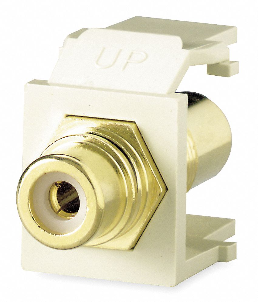 LEVITON Keystone Jack, White, Plastic, Series QuickPort, Cable Type
