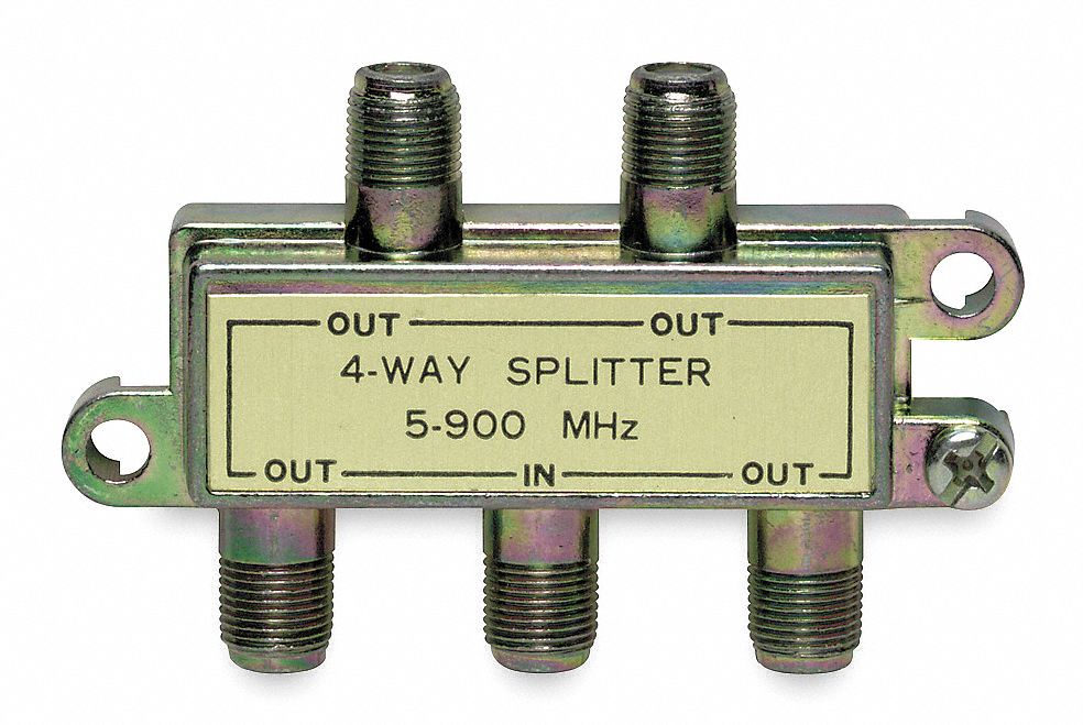 POWER FIRST 5Port Coaxial Cable Splitter, Gold 5LR275LR27 Grainger