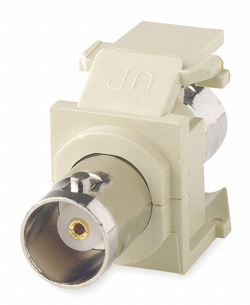 LEVITON Keystone Jack, White, Plastic, Series QuickPort, Cable Type
