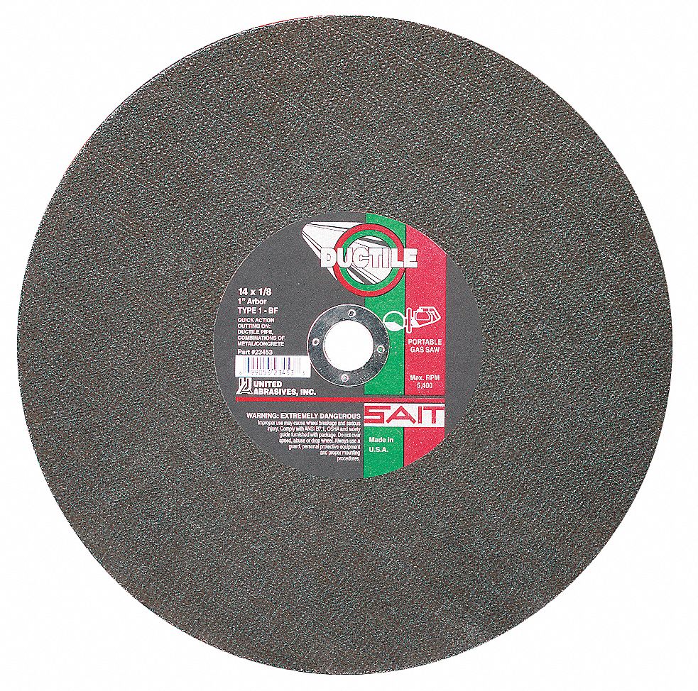 UNITED ABRASIVESSAIT 14 in, Type 1 Aluminum Oxide Abrasive CutOff