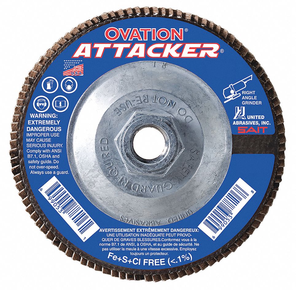 UNITED ABRASIVESSAIT Arbor Mount Flap Disc, 5in, 120, Fine 5LTY9
