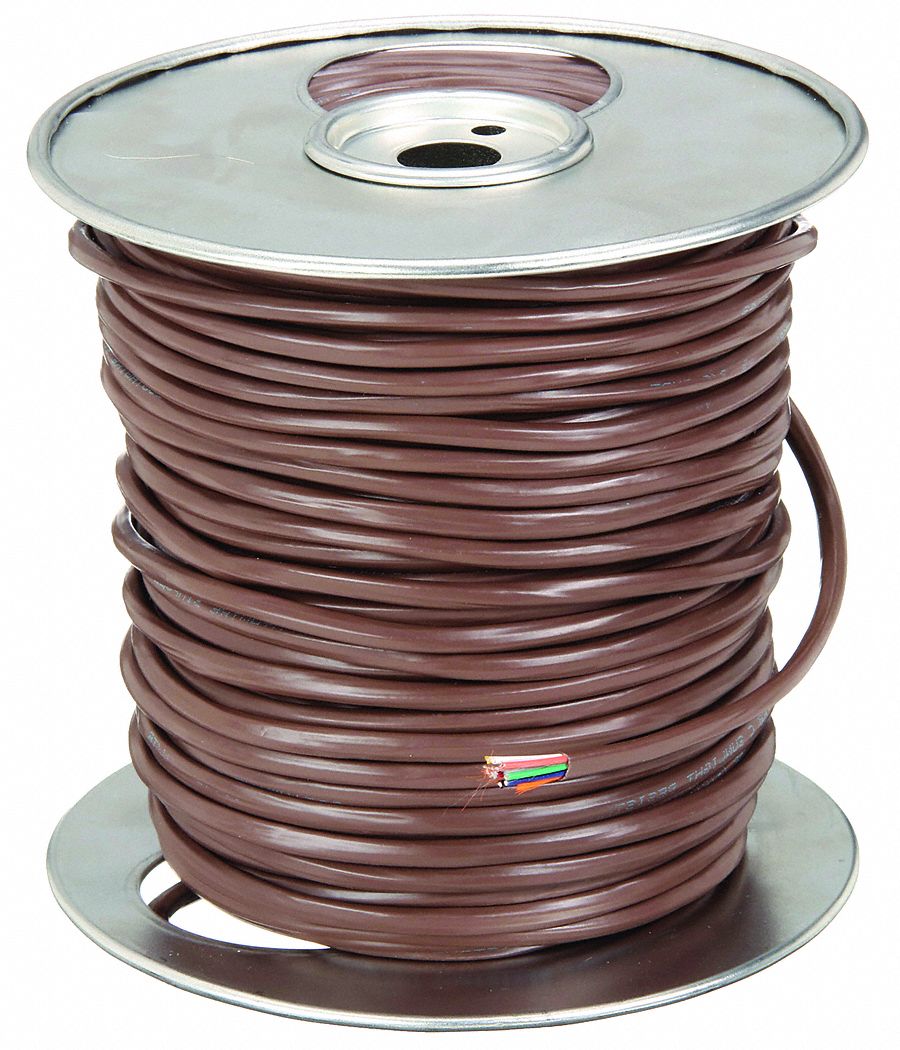 SOUTHWIRE Thermostat Wire: 8 Conductors, 20 AWG Wire Size, Brown, 250
