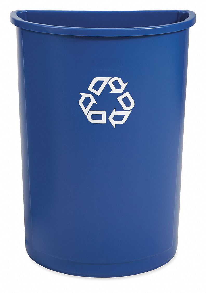 RUBBERMAID COMMERCIAL PRODUCTS, Blue, 21 gal Capacity, Recycling Can