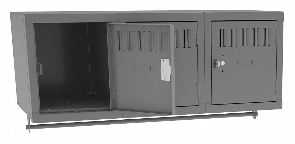 TENNSCO Gray Wall Mount Box Locker, (1) Tier, (3) Wide , Openings 3