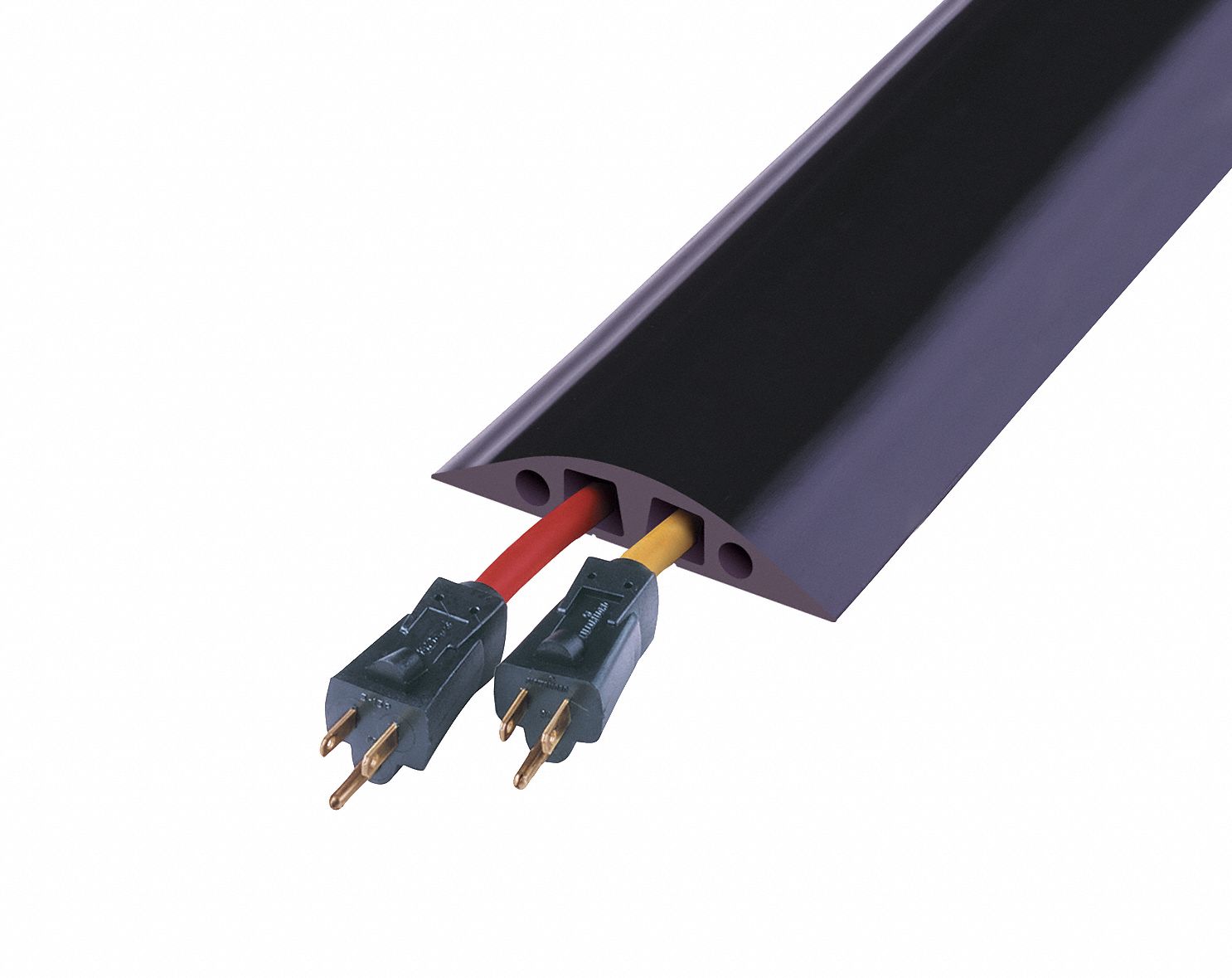 CHECKERS Cable Protector, 2Channel, Black, 5 ft x 1 inH, Max. Cable