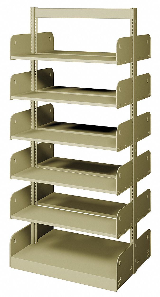 ESTEY, Double Face Starter, 12 Shelves, Flat Library Shelving 5MLR5