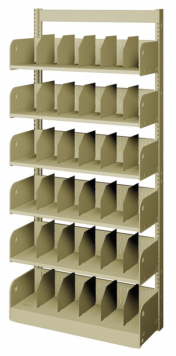 ESTEY, Single Face Starter, 6 Shelves, Divider Library Shelving 5MLT1