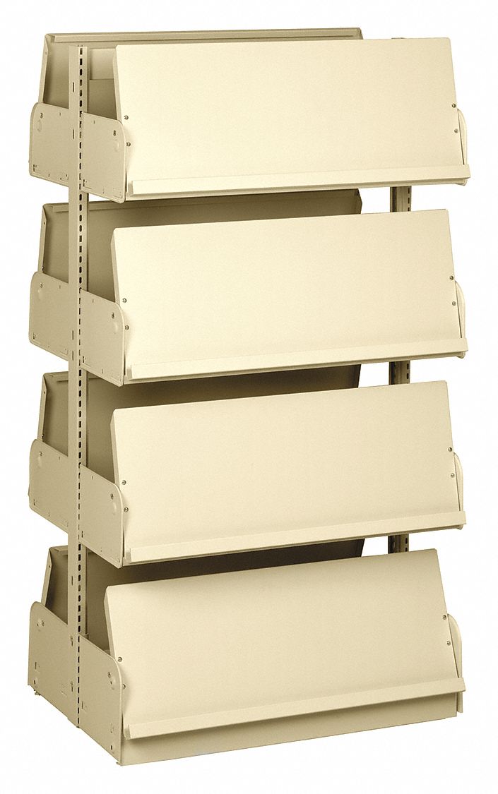 ESTEY Periodical Display Double Face Starter, 10 Shelves, 84 in Ht, 36