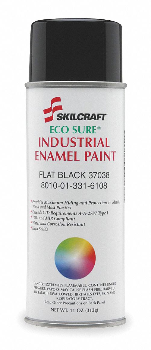 ABILITY ONE SoSure Spray Paint in Flat Black for Concrete, Drywall