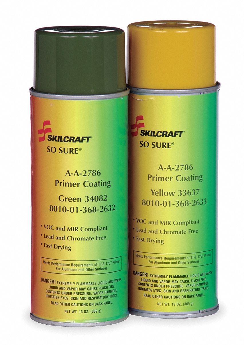 ABILITY ONE Spray Primer, Yellow, 13 oz 5MN248010013682633 Grainger