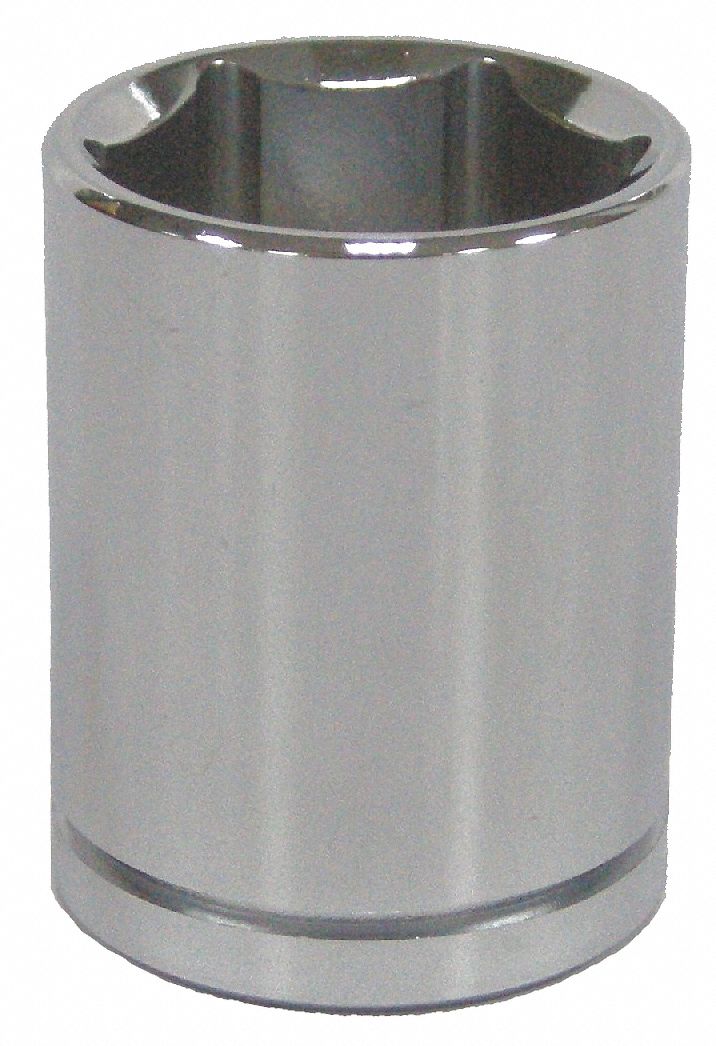 WESTWARD Socket, 1/2 in Drive Size, 19 mm Socket Size, 6-Point, Alloy