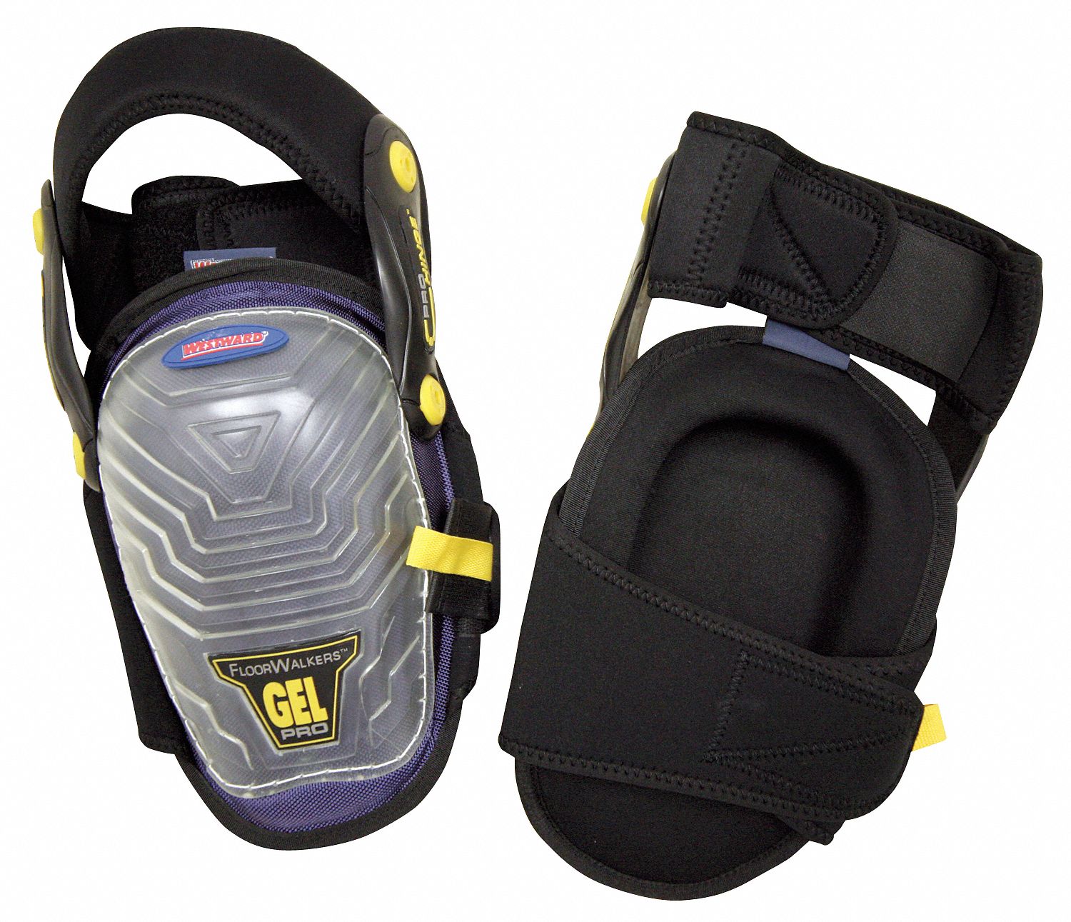 WESTWARD Stabilizer 1Strap Knee Pads, Black/Blue, Universal 5MZR0