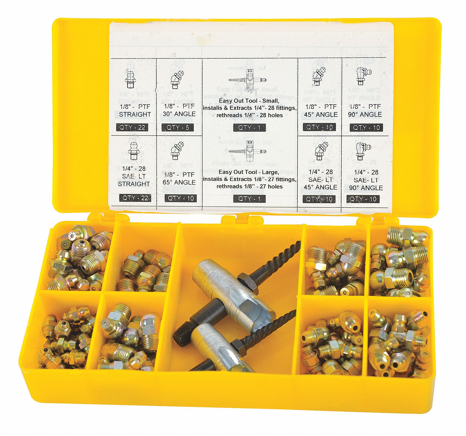 WESTWARD, Std Grease Fitting, 1/4"28/1/8"27 Thread Size, Grease