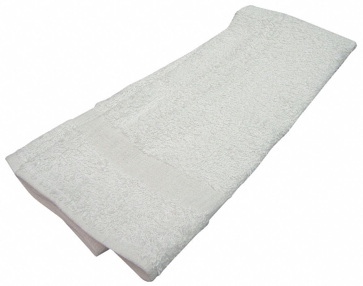R & R TEXTILE 27 in x 16 in 100 Cotton Hand Towel, White; PK12 5NWR8