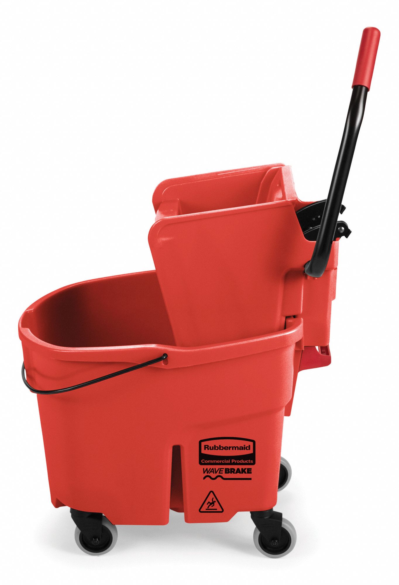 RUBBERMAID COMMERCIAL PRODUCTS Red Polypropylene Mop Bucket and Wringer, 8 3/4 gal 5NY81