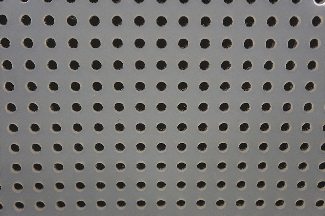 GRAINGER APPROVED Perforated Sheet, Polypropylene, Standard Grade, 96