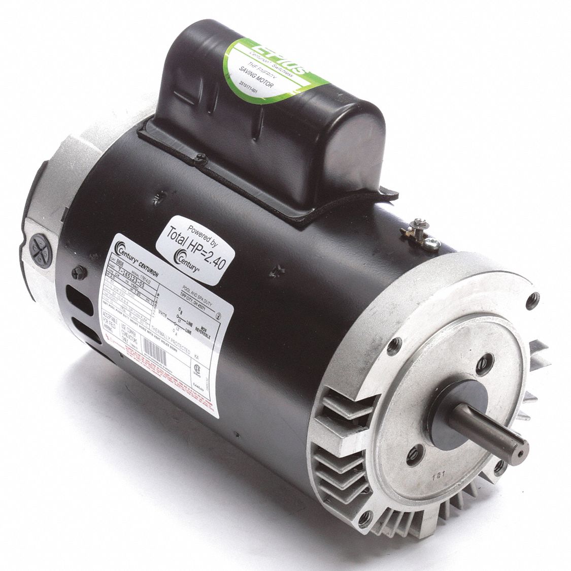 CENTURY Pool Pump Motor, 2 HP, Permanent Split Capacitor, Nameplate RPM