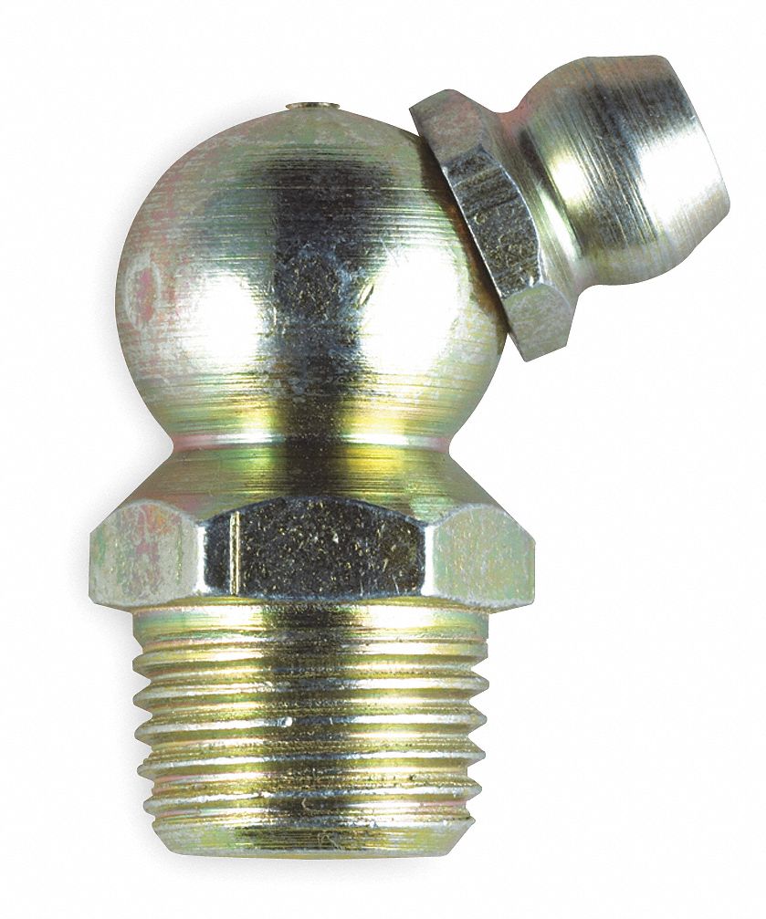 Standard Grease Fitting, 1/8"27 PTF, 65.0°, ZincPlated Steel, PK 10
