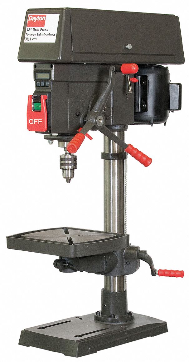 DAYTON 1/3 Motor HP Bench Drill Press, 13 1/4 in Swing, 120 Voltage