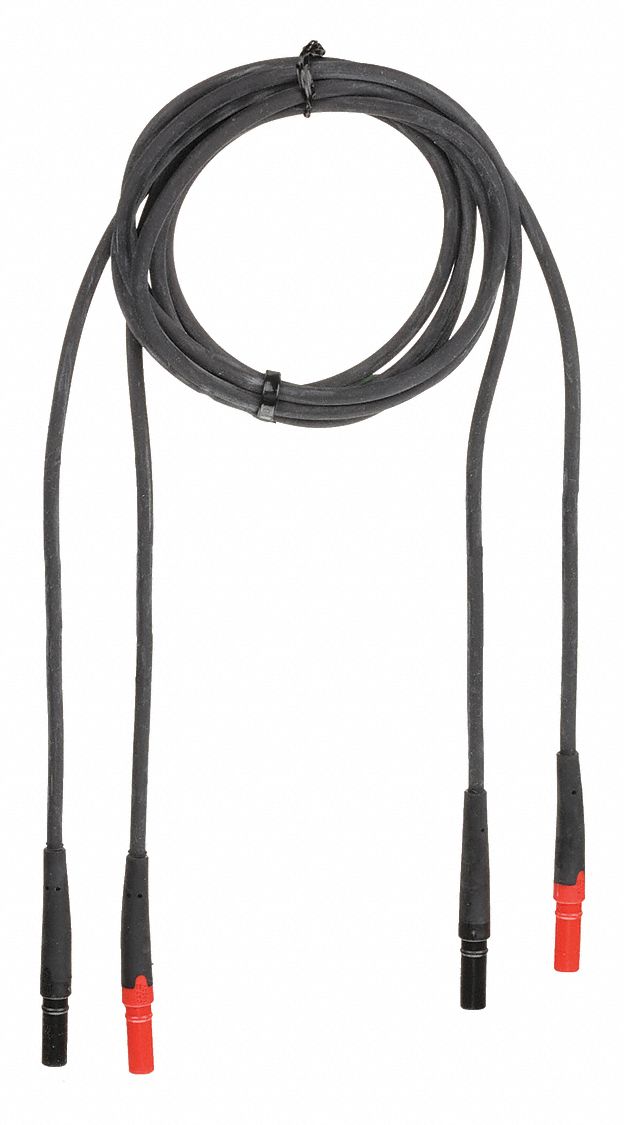 FLUKE, CAT III 1000V, Straight Shrouded Plug, Test Leads 5PR89Fluke