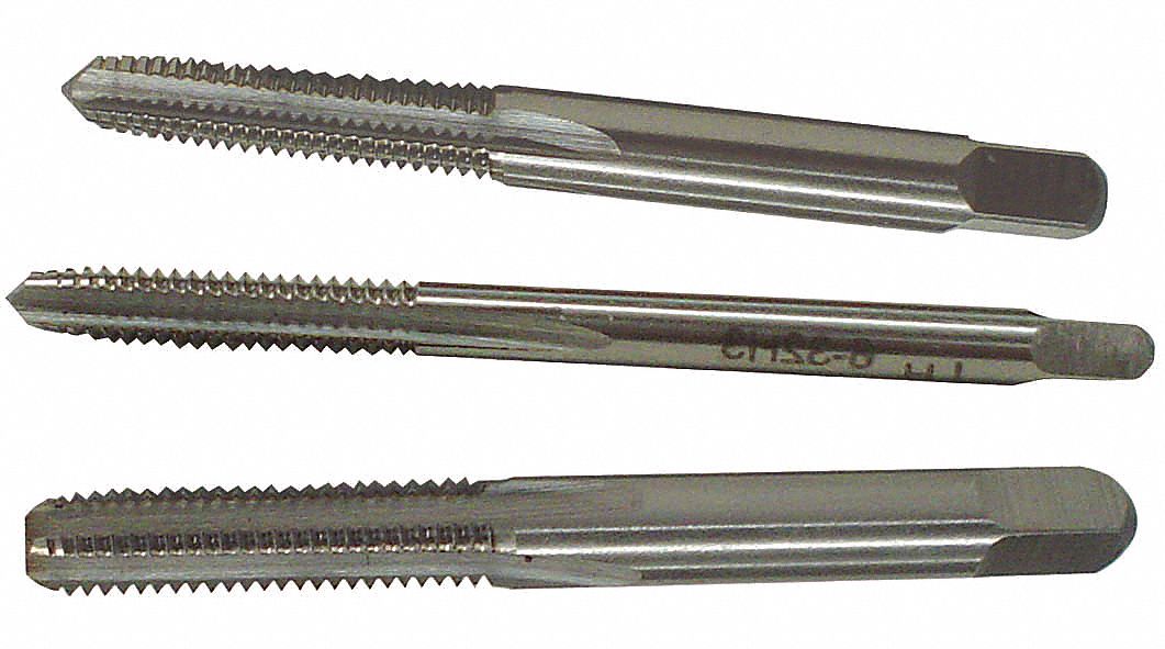 WESTWARD Tap Set, Tap Thread Size 5/16"18, High Speed Steel, Bright (Uncoated), PK 3 5PXK5