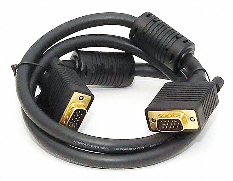 MONOPRICE 3 ft Computer Video Cable, SVGA (HD15) Male to Male, Black