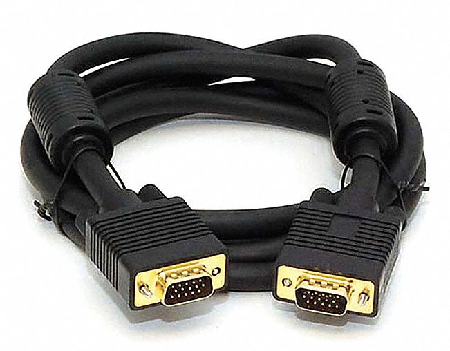 MONOPRICE 6 ft Computer Video Cable, SVGA (HD15) Male to Male, Black