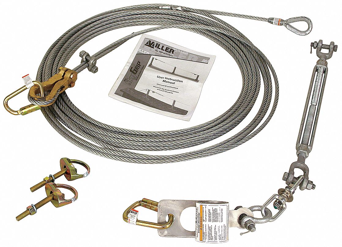 HONEYWELL MILLER Horizontal Lifeline Kit, 5/16 in Lifeline Diameter, Stainless Steel, BoltOn