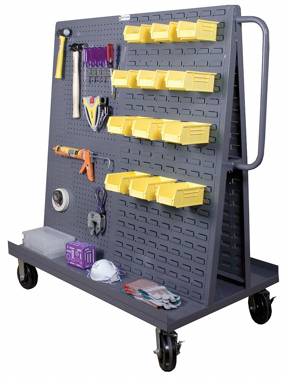 GRAINGER APPROVED Mobile AFrame Louvered/Pegboard Rack 5RXD4AF3048