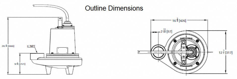 DAYTON Sewage Ejector Pump: 5, 480V AC, No Switch Included, 505 gpm