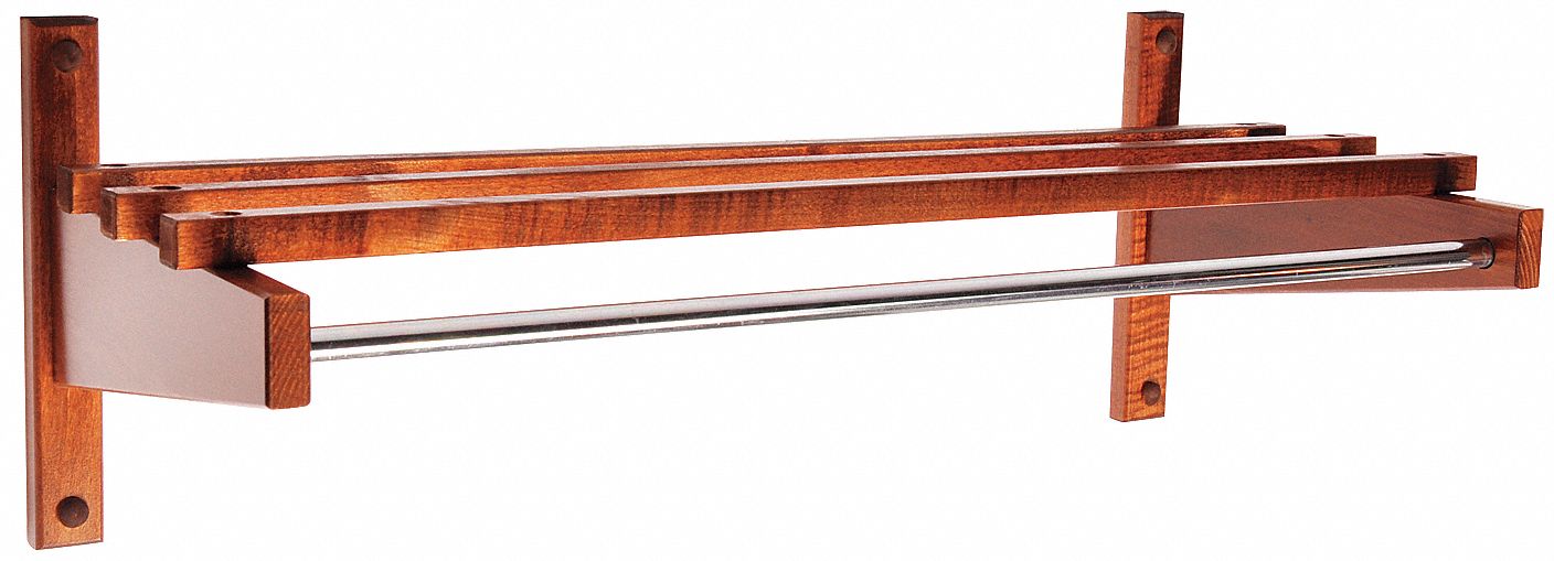 CSL Coat Rack, Wall Mount, Wood 5RZU9EC36W Grainger