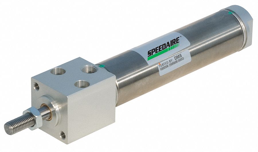 SPEEDAIRE 1 1/2 in Air Cylinder Bore Dia. with 2 in Stroke Stainless Steel , Block Mounted Air