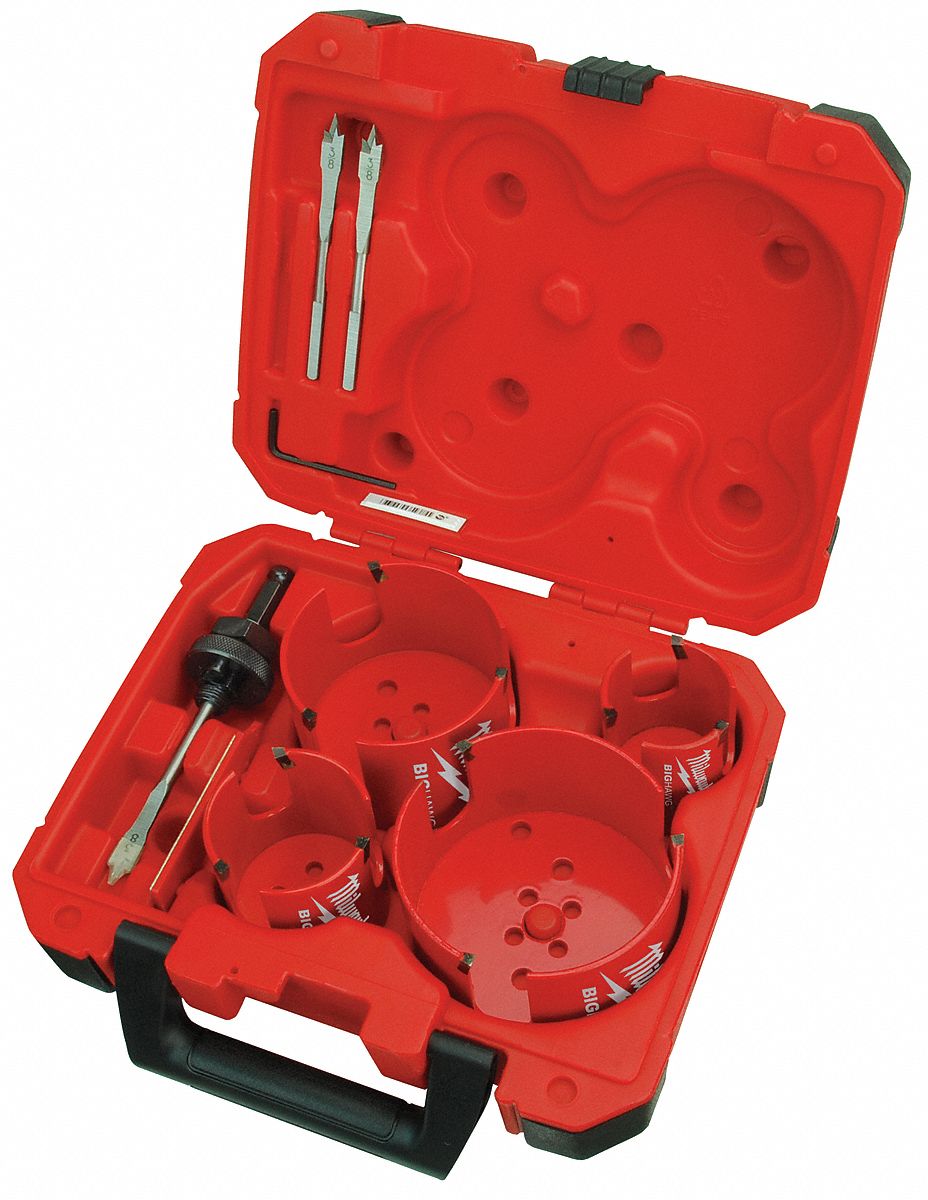 MILWAUKEE Hole Cutter Kit, High Speed Steel Tooth Material 5TJC749