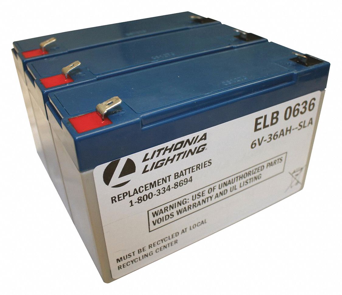 IND6100, Sealed Lead Acid, 3 Cell Lead Acid Battery 5TP39ELB 0636 Grainger