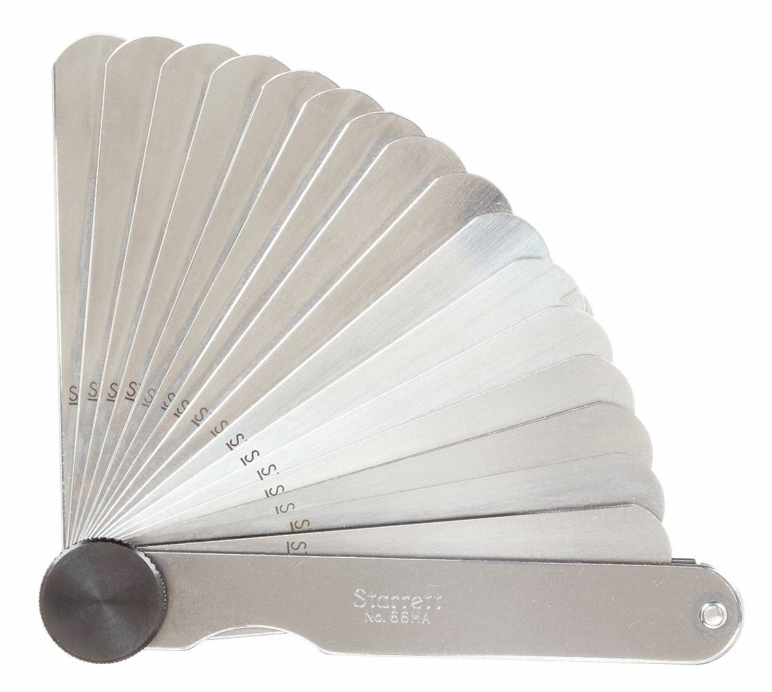 STARRETT, Metric, 20 Feeler Blades, Feeler Gauge Set 5UAC566MA