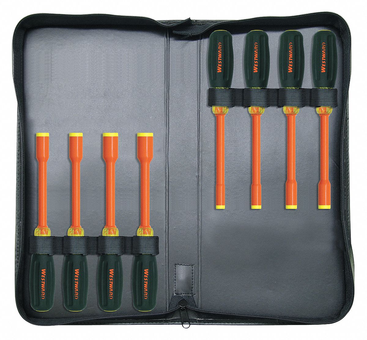 WESTWARD, SAE, 9 1/4 in, Hollow Shank Nut Driver Set 5UFY55UFY5