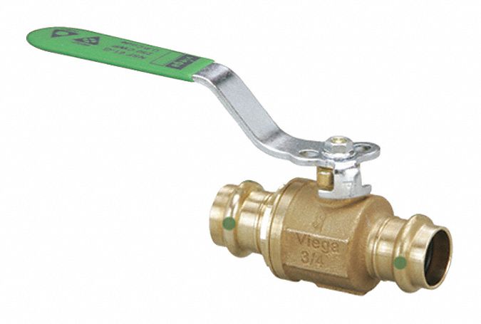 VIEGA PROPRESS Ball Valve, Zero Lead Bronze, Inline, 2-Piece, Pipe Size