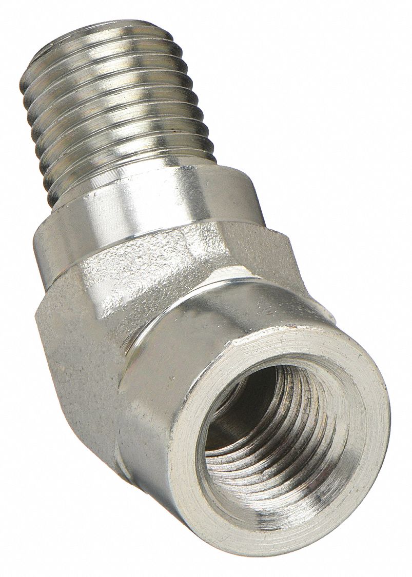 316 Stainless Steel, 1/4 in x 1/4 in Fitting Pipe Size, 45° Street