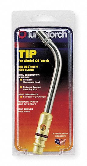 TURBOTORCH Hand Torch Tip, A-8, 8 Tip Size, Acetylene, Air Gas Service
