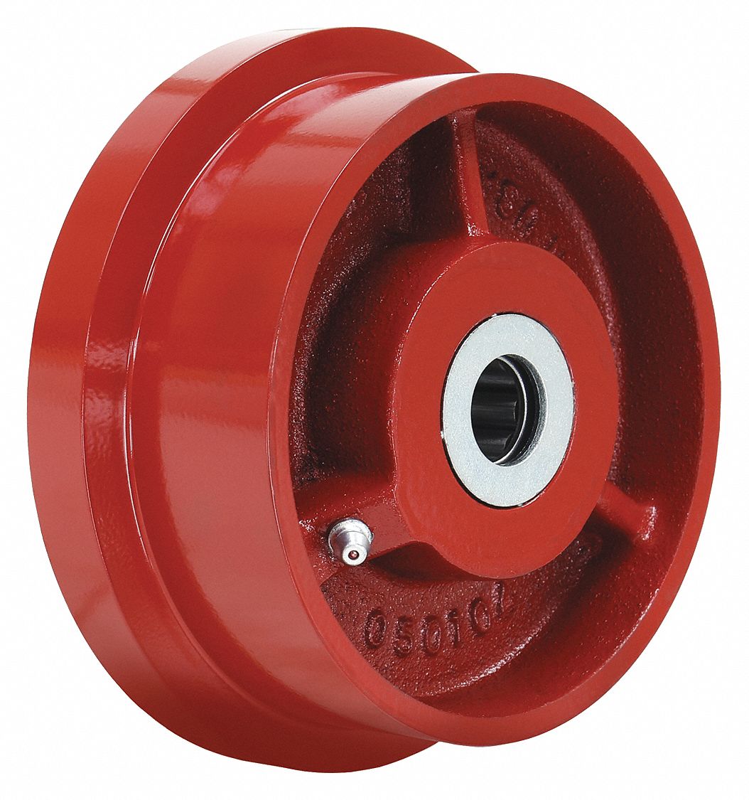 GRAINGER APPROVED SingleFlange Track Wheel 4 15/16 in Wheel Dia., 1 1