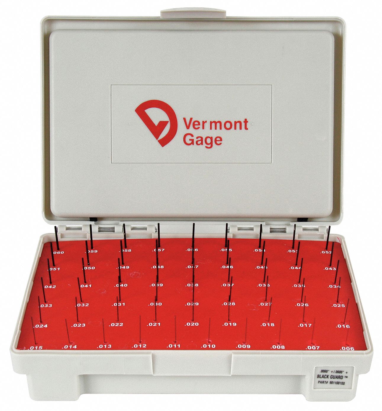 VERMONT GAGE Black OxideCoated Pin Gauge Set 0.0060 in to 0.0600 in